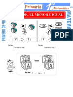 Mayor Menor Igual para Primero de Primaria
