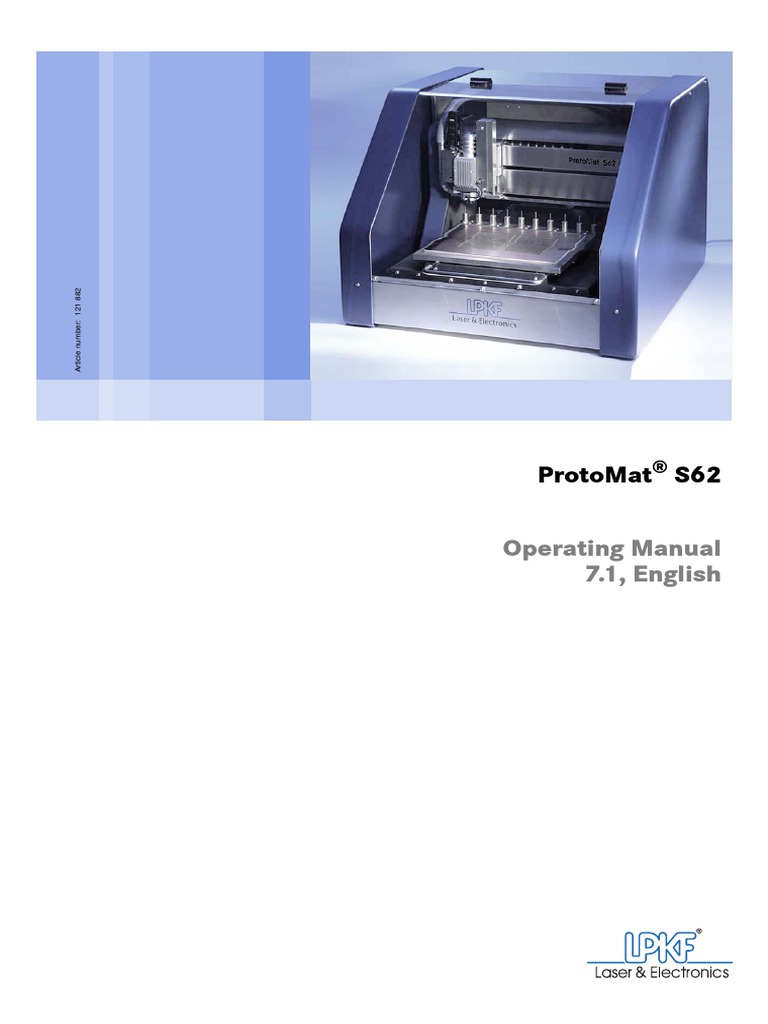 1731 LPKF Protomat s62 Manual PDF Drilling Printed Circuit Board