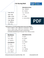 Unit Conversions For Nursing Math