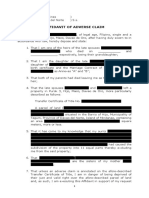 Affidavit of Adverse Claim Laranjo