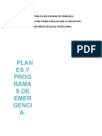 Clasificación y objetivos de planes de emergencia