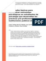 Costa, Andrea Maricel, Wortley, Ana C (..) (2015). Habilidades Basicas Para Administrar Entrevistas Psicologicas en Estudiantes de Psicol (..)