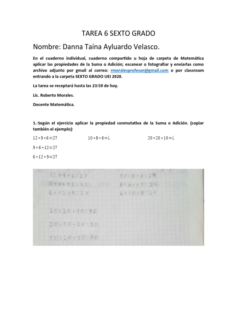 Tarea 6 Sexto Grado. | PDF