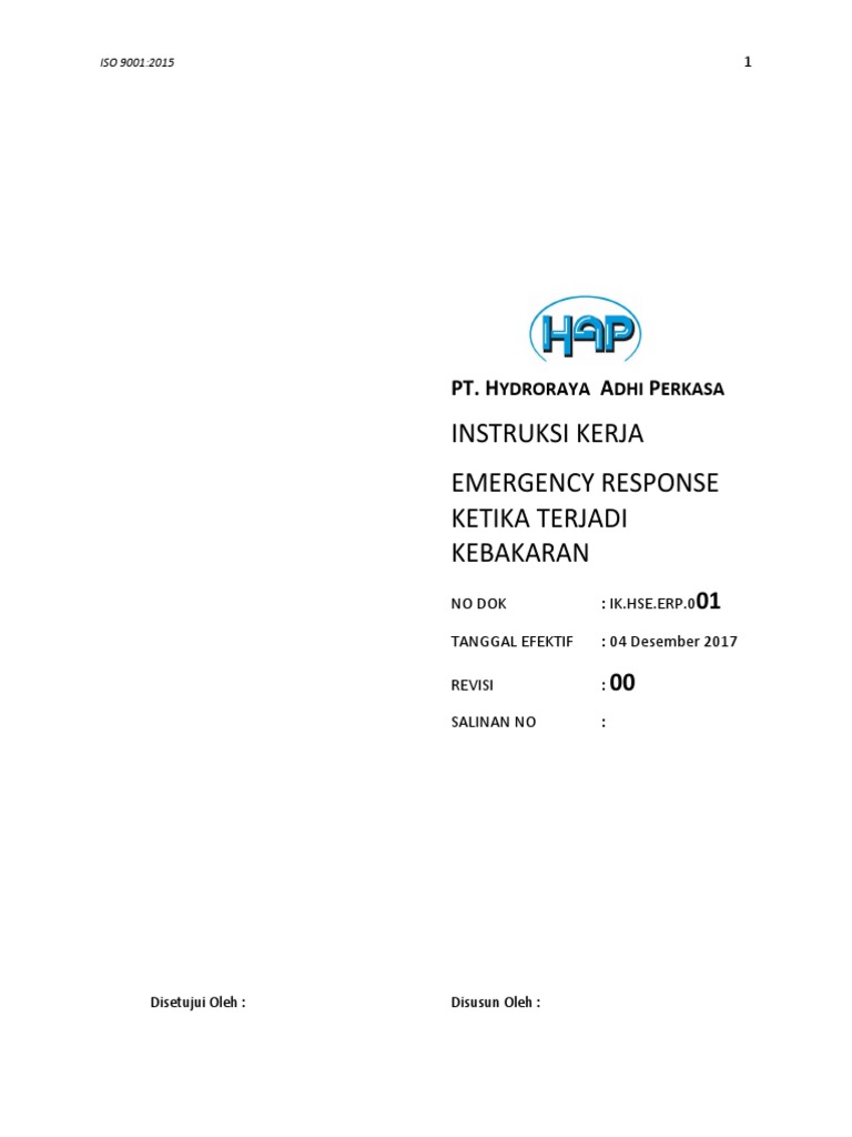 IKHSEERP001 Emergency Response Ketika Terjadi Kebakaran PDF