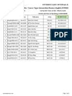 Môn / Course: Upper Intermediate Business English (ENM401) : Student List of Final Exam