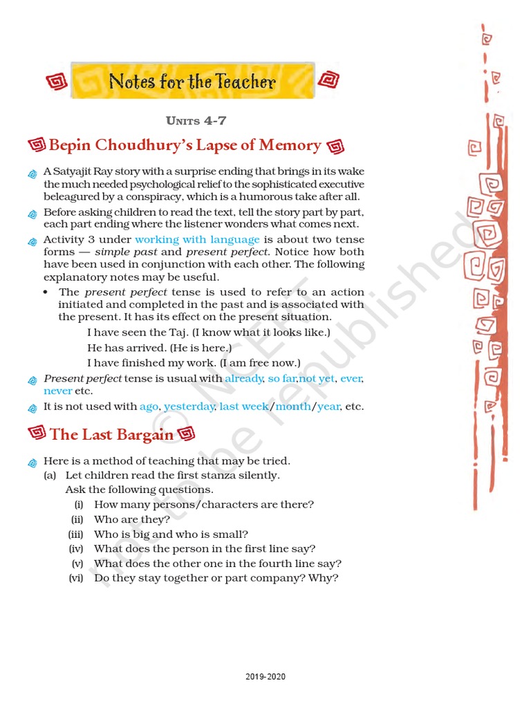 Specimen of Friction of Lama The Crown PDF Verb Adverb