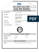 Citric Acid, 50% Solution: Material Safety Data Sheet