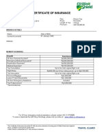 Certificate of Insurance: Insured Details