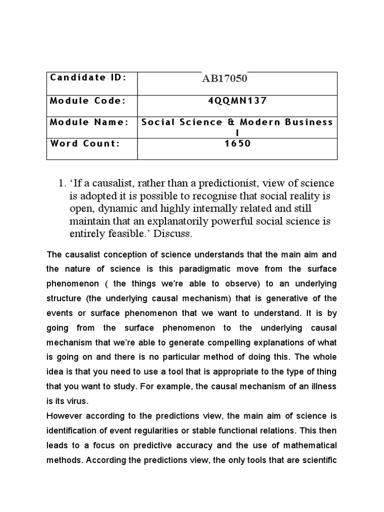 Causalist vs. Predictionist Science Debate | PDF | Causality | Experiment