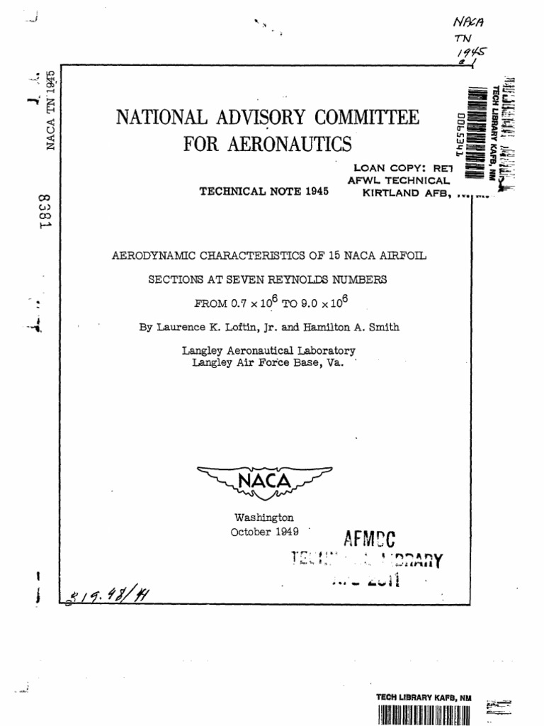 Aerodynamic Characteristics of NACA Airfoils | PDF | Teaching Methods ...