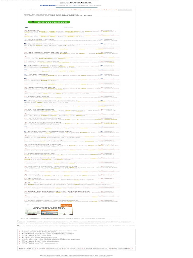 Torrent Physics Halliday Resnick Krane Vol 1 4th Edition PDF E