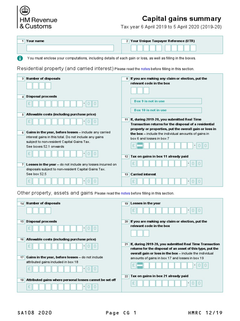 Capital Gains Summary: Residential Property (And Carried Interest ...