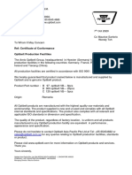 Ref: Certificate of Conformance Optibelt Production Facilities
