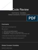 5 - Code Review-Comments, Variables, Global Constants, Function Calls