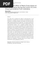 Revealing The Effect of Work-From-Home On Job Performance During The Covid-19 Crisis: Empirical Evidence From Indonesia