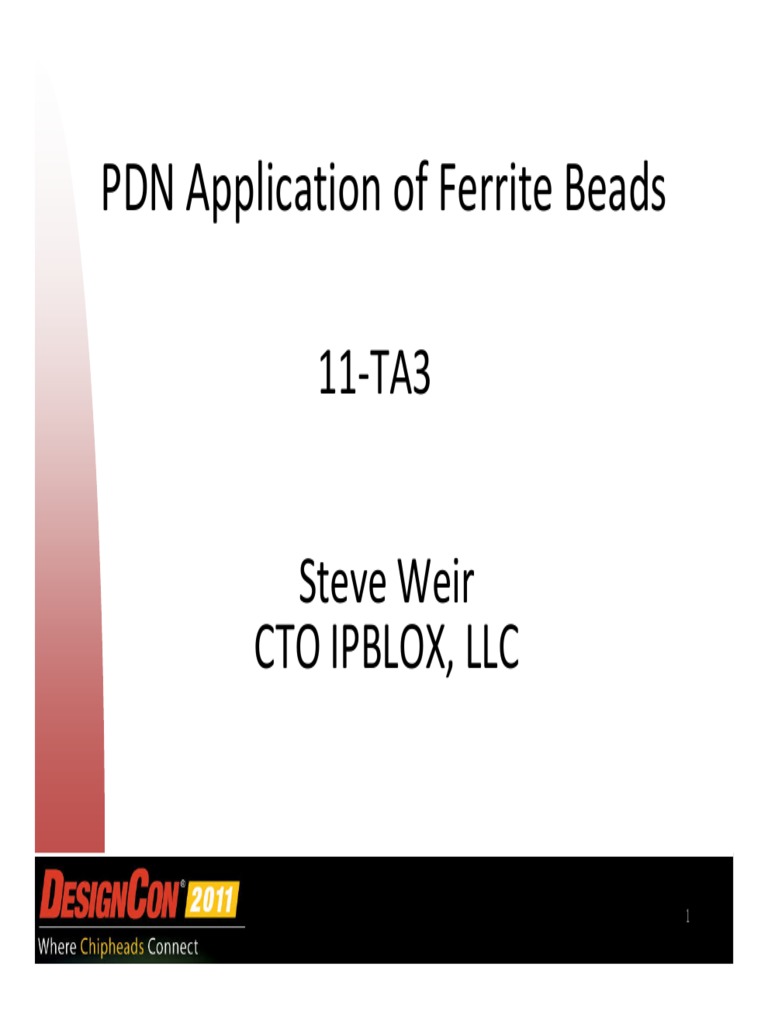 PDN Application of Ferrite Beads PDF Electronic Filter Resonance