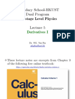 Lec 5 - Derivatives I