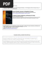 A model for customer satisfaction and hotel retention