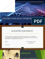 Physics Holiday Homework