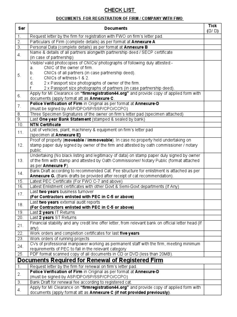 Documents Check List | Download Free PDF | Notary Public | Document