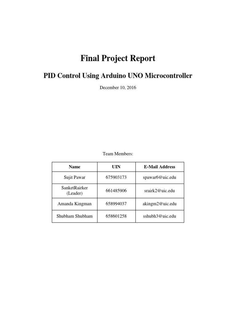 Arduino PID Control Project Report | PDF | Control Theory | Low Pass Filter