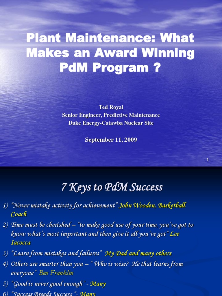 Keys to Successful PdM Programs | PDF | Reliability Engineering ...