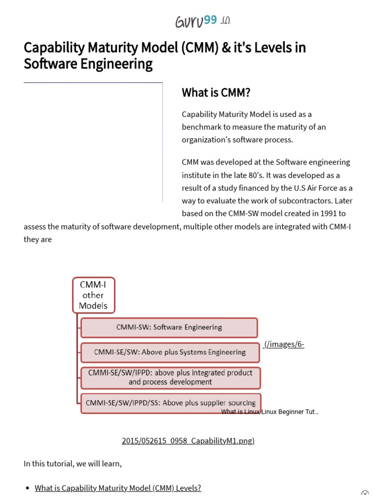 Capability Maturity Model (CMM) & It's Levels in Software Engineering ...