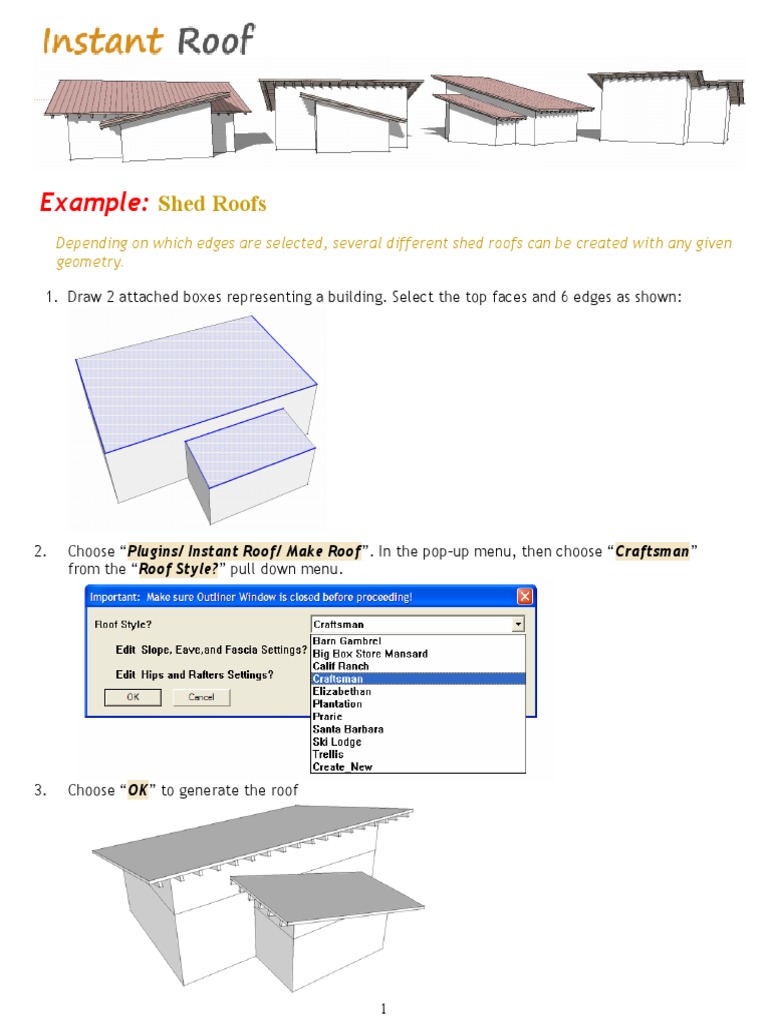 Shed Roof Design Techniques | PDF