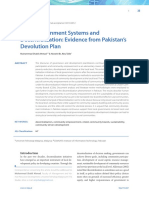Local Government Systems and Decentralization: Evidence From Pakistan's Devolution Plan