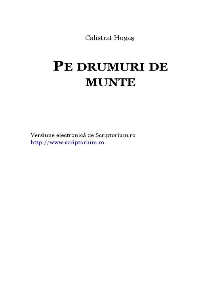 Calistrat HogasPe Drumuri de Munte PDF