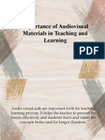 Importance of Audiovisual Materials in Teaching and Learning
