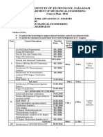 Scad Institute of Technology, Palladam Course Plan, 2016: Department of Mechanical Engineering