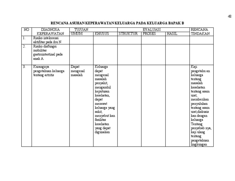 Rencana Asuhan Keperawatan Keluarga Pada Keluarga Bapak B Pdf