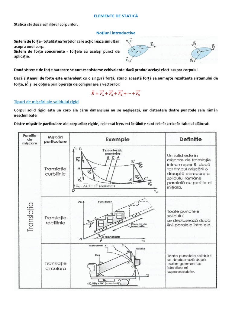 Elemente de Statică | PDF