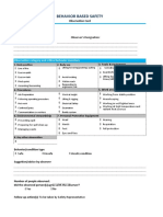 Behavior Based Safety: Date: Project: Observer's Name: Observer's Designation: Description of Observation