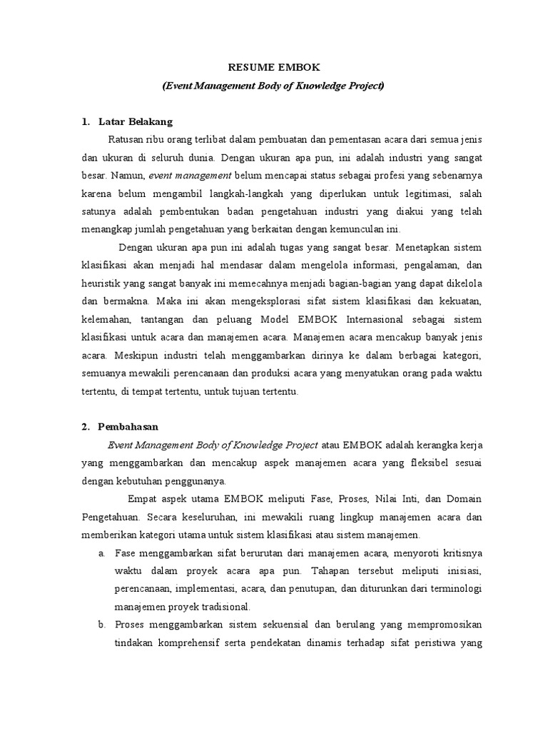 Resume EMBOK | PDF | Bisnis