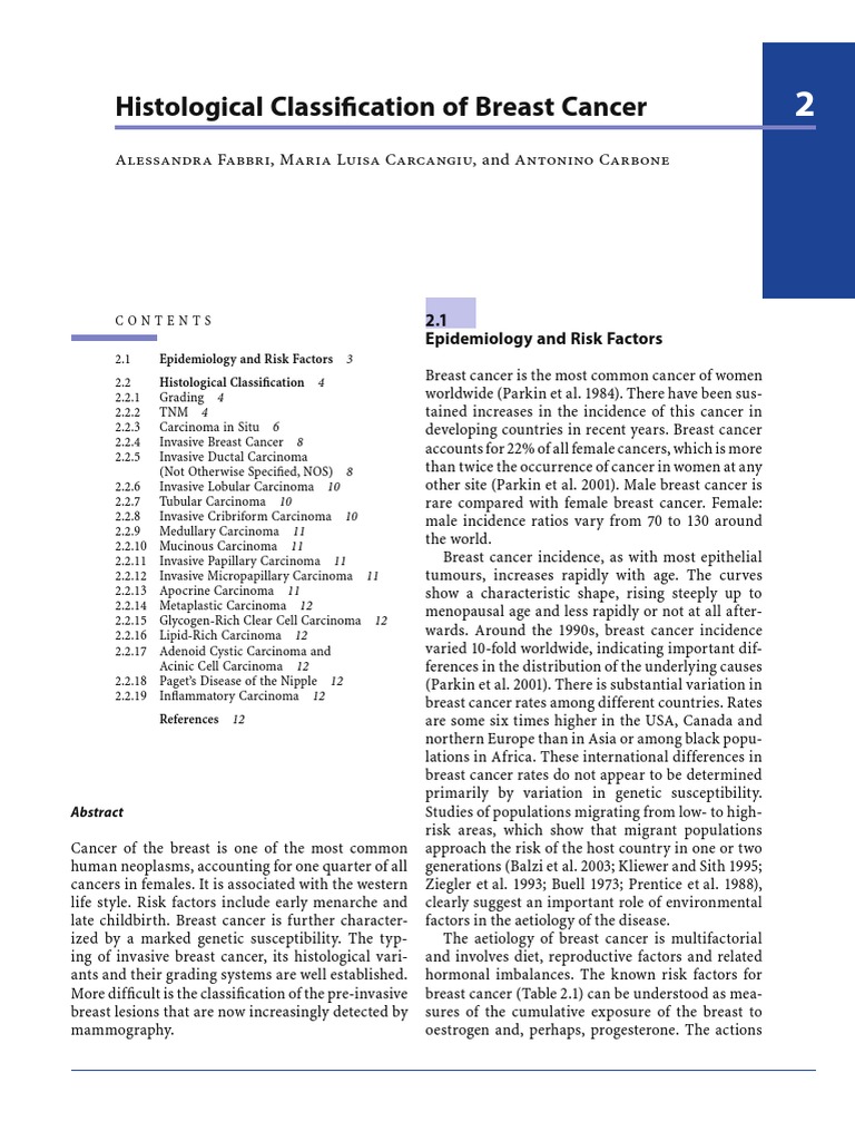 Histological Classifi Cation of Breast Cancer | PDF | Carcinoma ...