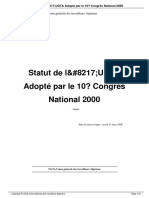 Statut de L UGTA Adopte Par Le 10o