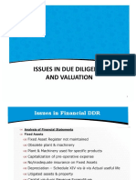 Issues Due Diligence Valuation