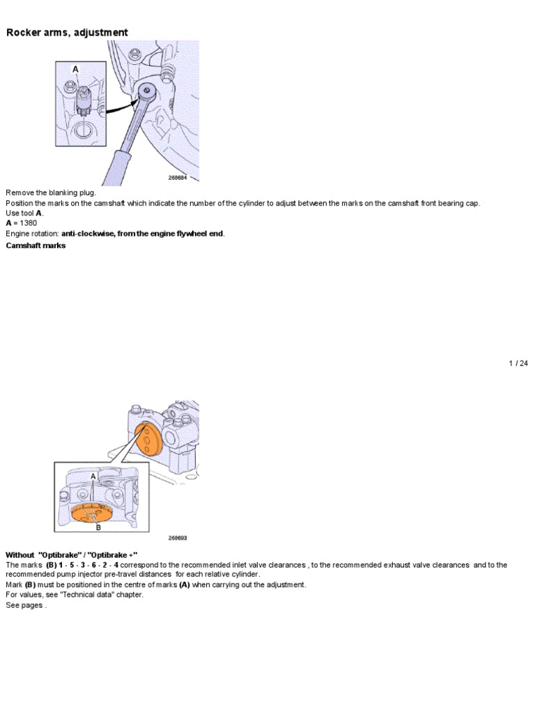 Rocker Arm Adjustment Procedures | PDF | Piston | Screw