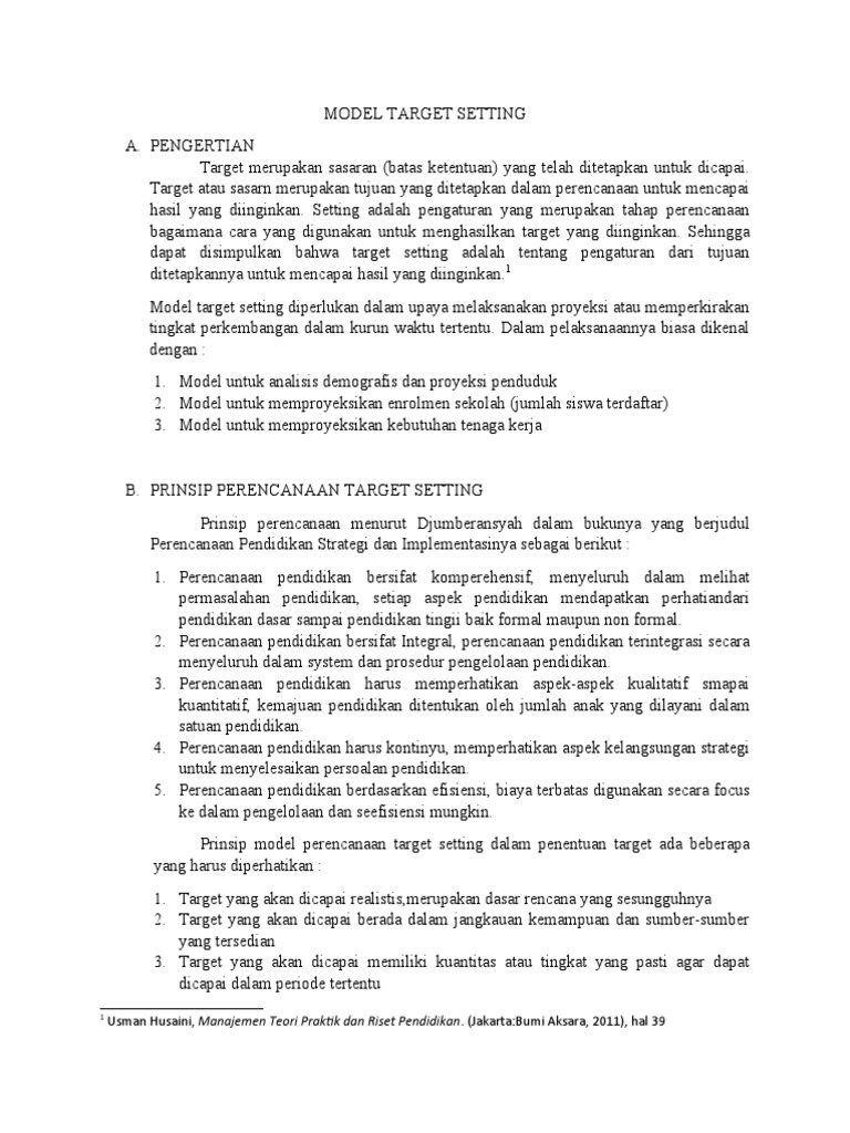 Model Penetapan Target Pendidikan | PDF | Karier & Perkembangan | Seni
