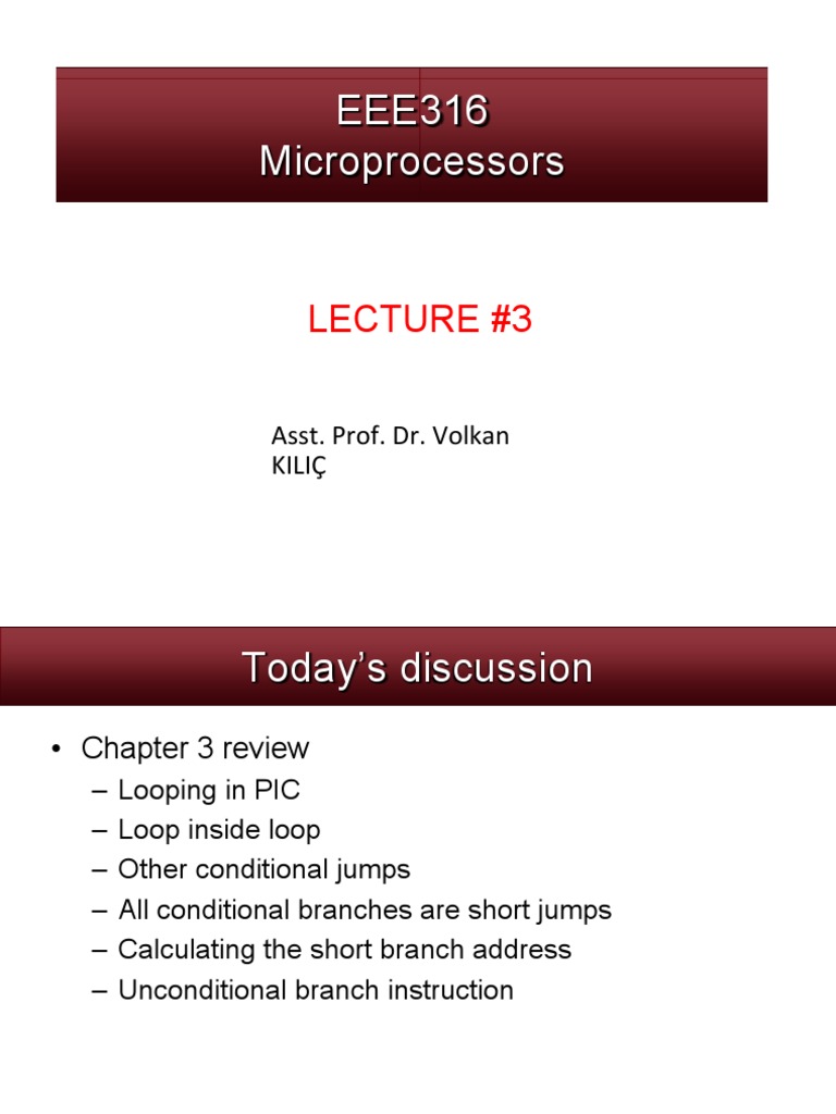 EEE316 Microprocessors: Lecture #3 | PDF | Computer Science | Computer ...