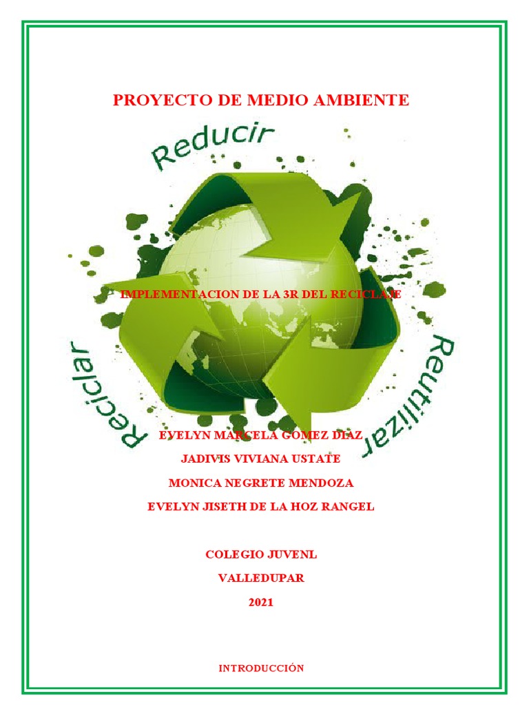 Proyecto de Medio Ambiente 2021 | PDF | Reciclaje | Residuos