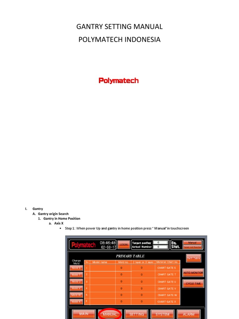 Gantry Mode Operation Guide | PDF | Manufactured Goods | Computer ...