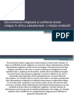Discriminarea religioasă și conflictul armat religios în Africa