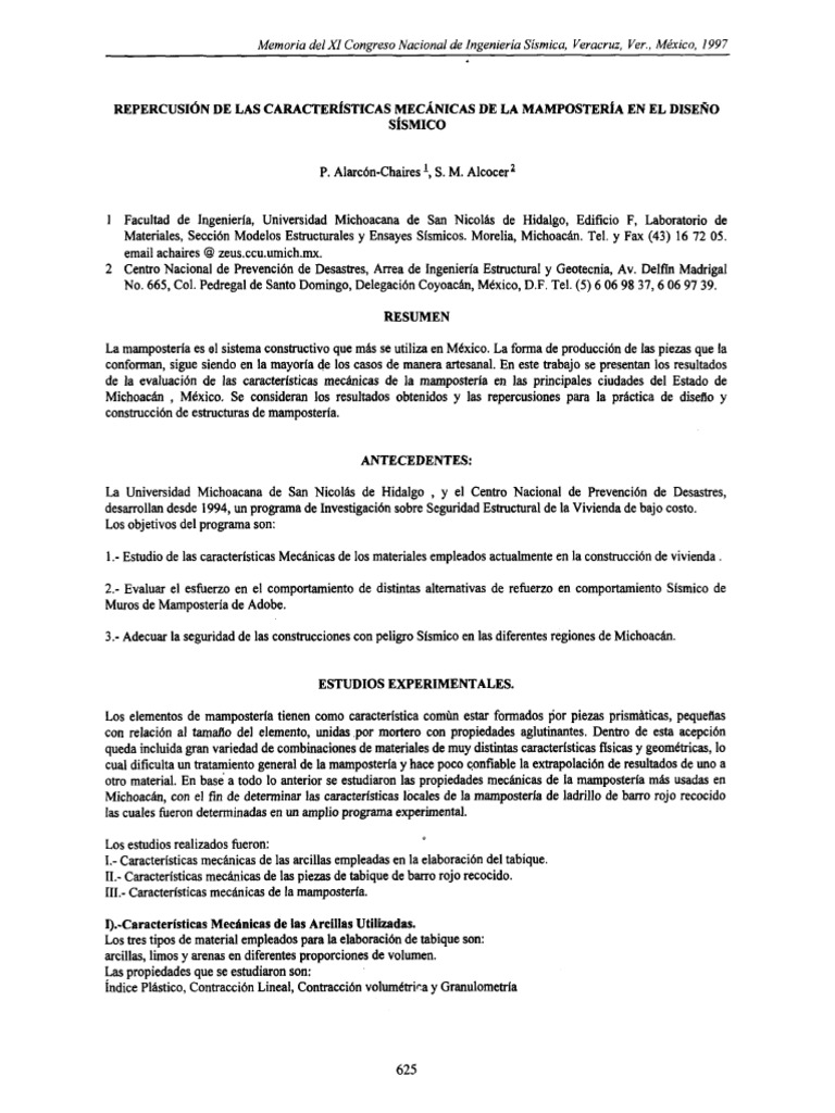 c7r2 Repercusion de La Caracteristicas Mecanicas de La Mamposteria | PDF