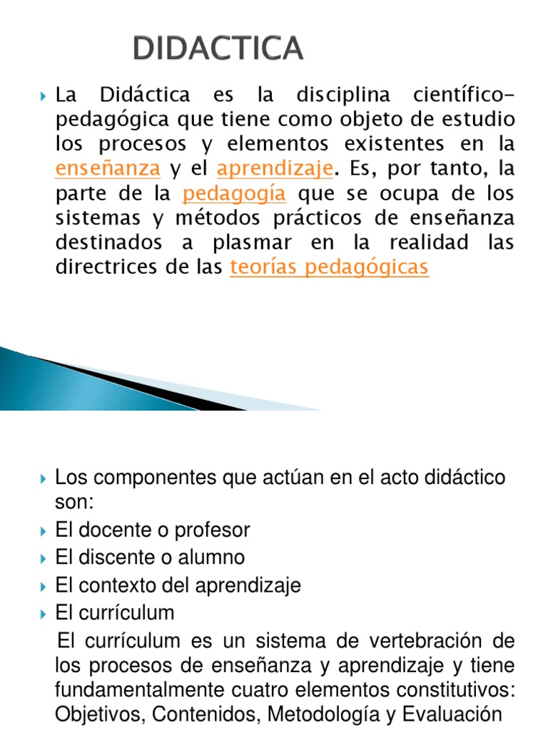 Elementos Clave de la Didáctica | PDF | Plan de estudios | Aprendizaje