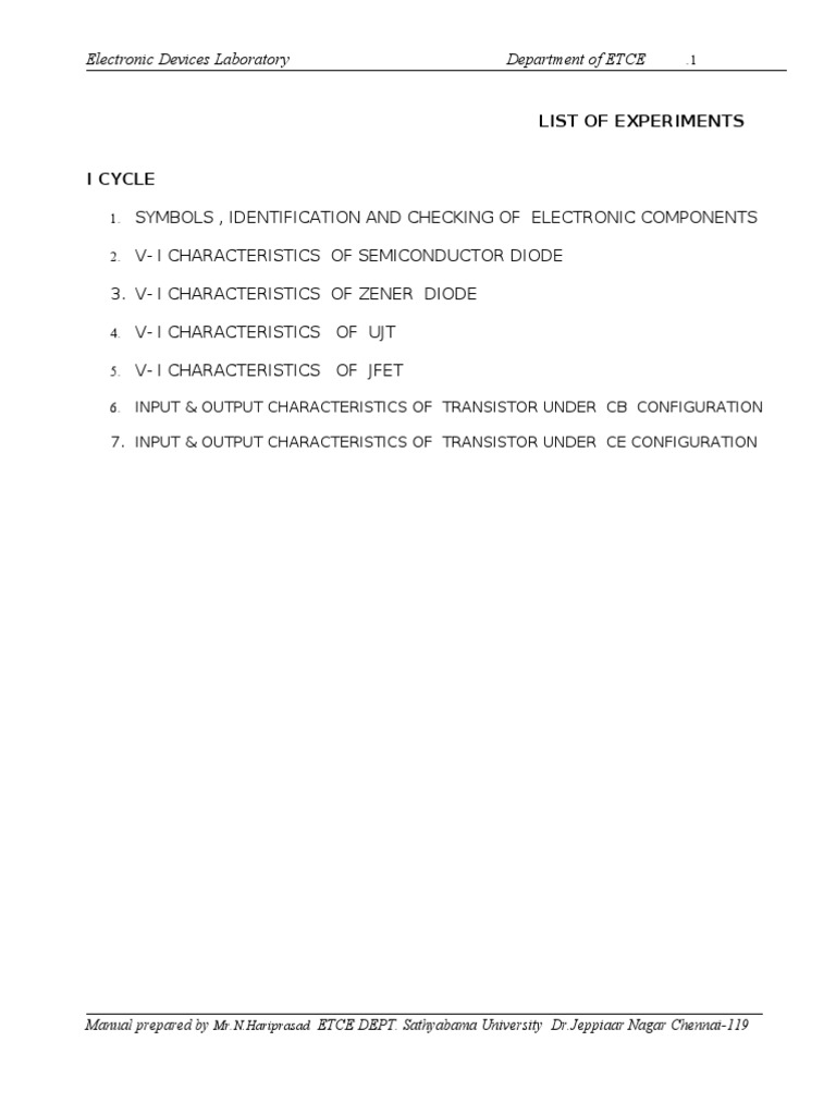 Electronic Devices Lab MANUAL Circuit Diagram