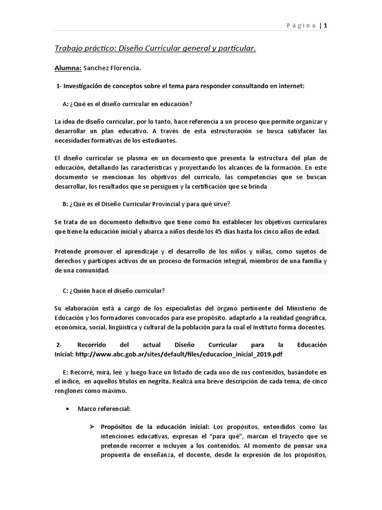 Diseño Curricular en Educación Inicial | PDF | Plan de estudios ...