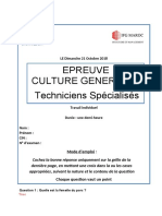 Culture Generale Techniciens Specialises